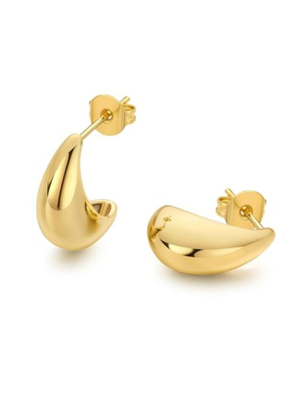 18K Gold Plated Huggie Hoop Earrings for Women, 925 Sterling Silver
